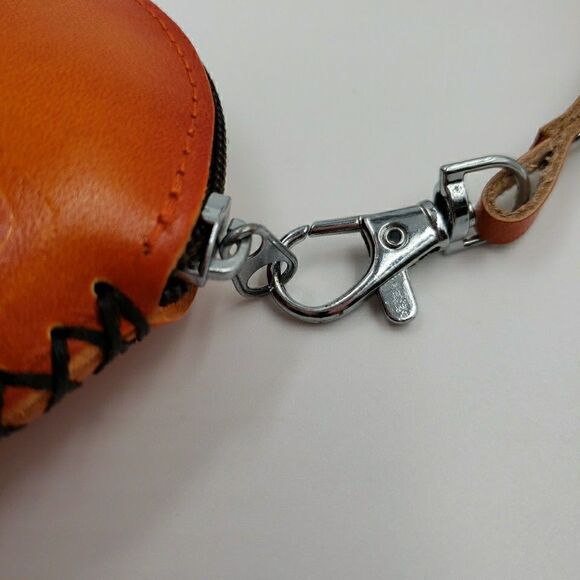 ORANGE FRUIT Pendant Jewelry Pouch Handmade Leather Whimsy Gift Zip Coin Purse - Picture 7 of 13